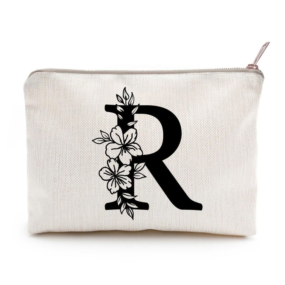 Monogram Toiletry Makeup Bag Personalized Travel Cosmetic Bag Floral Initial✨